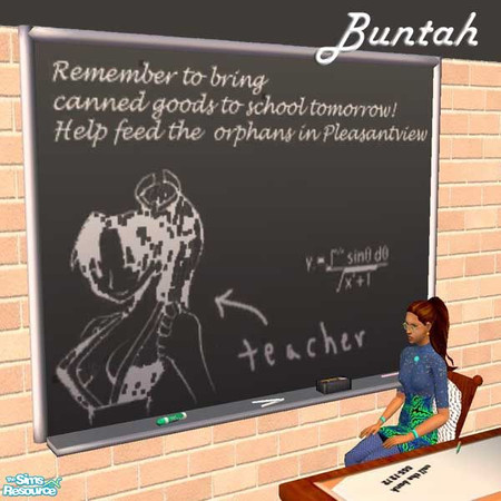 Sims 2 — Black Highschool Board by buntah — This is the black version of my Highschool Board. It requires my White