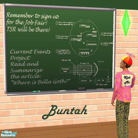 Sims 2 — Green Highschool Board by buntah — This is the green version of my Highschool Board. It requires my White