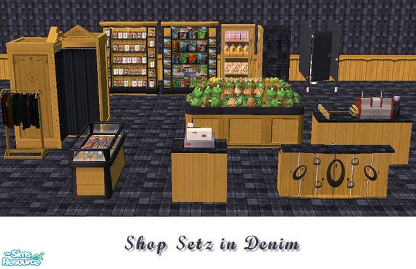 Sims 2 — Shop Setz in Denim by iwubu — The Shop Setz - Find yourself building perfectly matched shops complete with