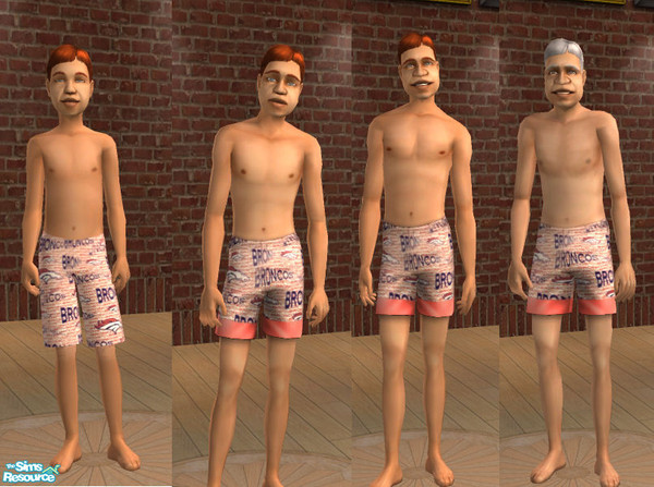 Sims 2 — Broncos Male SwimSuits by Bayou_Babe —  