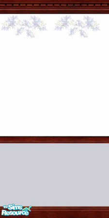 Sims 2 — Almost white flower 2 by Helenloki — Almost white paint with flower border and dark wood trim.