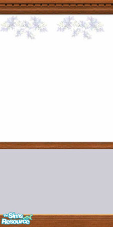 Sims 2 — Almost white flower by Helenloki — Almost white paint with flower border and medium wood trim.