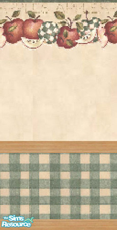 Sims 2 — an apple a day 7 by jasasims — A beautiful kitchen wallpaper that goes along with the set of an apple a day. by