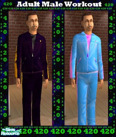 Sims 2 — Superstar Collector Edition Workout Gear by Agent420 — These 2 new Adult Male workout suits are perfect for any