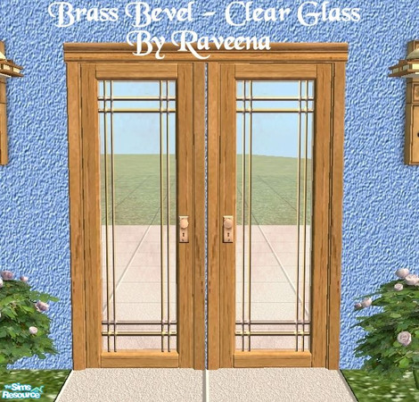 Sims 2 — Brass Bevel Glass - Clear by Raveena — This is the 'clear' version of this glass. You need Windkeeper's mesh