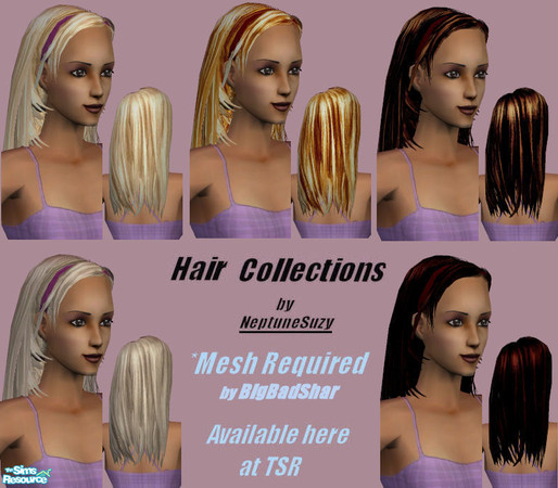 Sims 2 — NSC Hair Set28 by Neptunesuzy — Set of 5 - long hairstyle with headband! Enjoy! (Dress in preview pictures is by