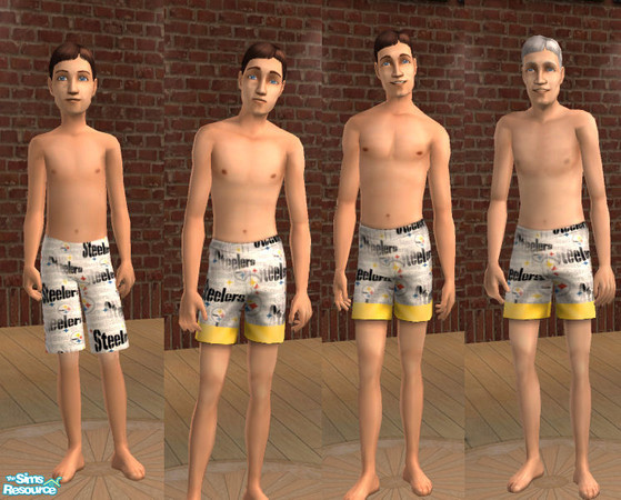 Sims 2 — Steelers Male SwimSuits by Bayou_Babe —  