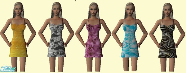 Sims 2 — Dresses by janicap — 5 beautiful dresses
