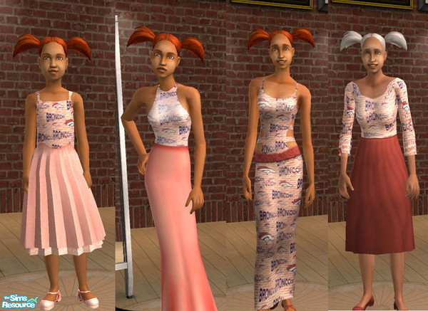 Sims 2 — Broncos Female Formals by Bayou_Babe —  