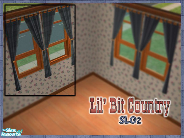 Sims 2 — Lil Bit Country Blue Curtain 1 by SimsLvrGrl — Whether in the country on the farm, or in the city dreaming of