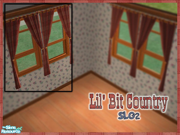 Sims 2 — Lil Bit Country Red Curtain 1 by SimsLvrGrl — Whether in the country on the farm, or in the city dreaming of