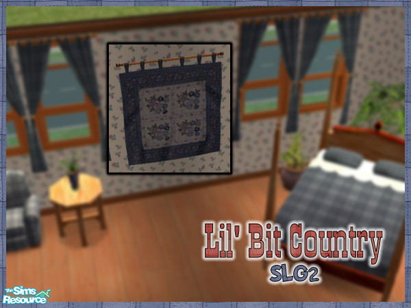 Sims 2 — Lil Bit Country Quilt Tapestry in Blue by SimsLvrGrl — Whether in the country on the farm, or in the city