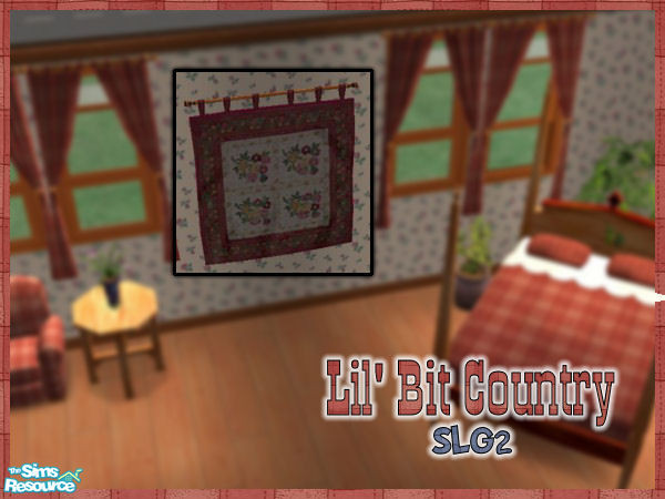 Sims 2 — Lil Bit Country Quilt Tapestry in Red by SimsLvrGrl — Whether in the country on the farm, or in the city