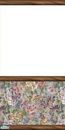 Sims 2 — Midland\'s Wall Collection 1 - Midlands White Top & Floral Bottom by midland_04 — White smooth sheetrock