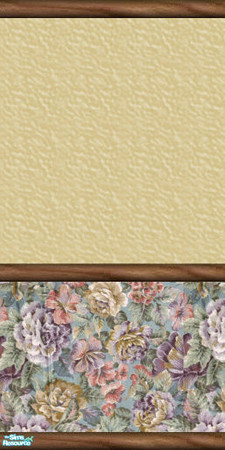 Sims 2 — Midland\'s Wall Collection 1 - Midlands Tan Top & Floral Bottom by midland_04 — Tan textured sheetrock top,