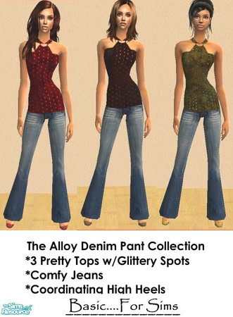 Sims 2 — The Alloy Pant Set Collection by Basic....For Sims — Pretty Tops and Comfy Jeans for Your Sims. She will look