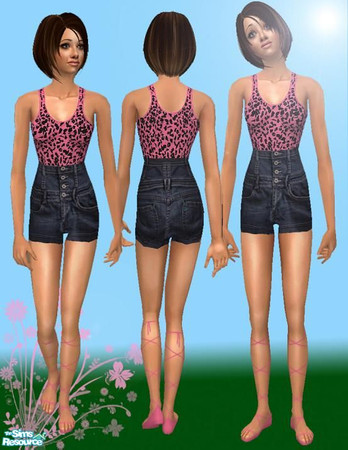 Sims 2 — Sim Fest - Pink Leo by pretty_baby — 4 outfits. Lazy sunday afternoons or a music festival. NO mesh needed