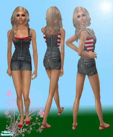 Sims 2 — Sim Fest - Stripez/Overalls by pretty_baby — 4 outfits. Lazy sunday afternoons or a music festival. NO mesh