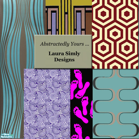 Sims 2 — Laura Simly Abstractedly Yours Wall Set by debs913 — Six distinctly different abstract wallpapers. Includes milk