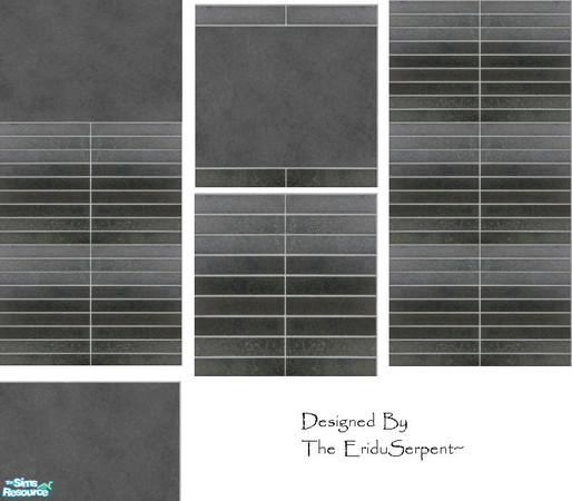 Sims 2 — Honed Stone Wall & Floor Set (Black) by eriduserpent — A very modern black tile set. Two walls and three