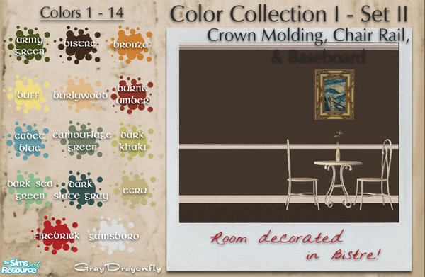 Sims 2 — GrayDragonfly - Color Collection I - Set II - Part 1  by GrayDragonfly — First part in a two part set. Includes