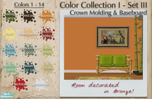 Sims 2 — GrayDragonfly - Color Collection I - Set III - Part 1 by GrayDragonfly — First part in a two part set. Includes