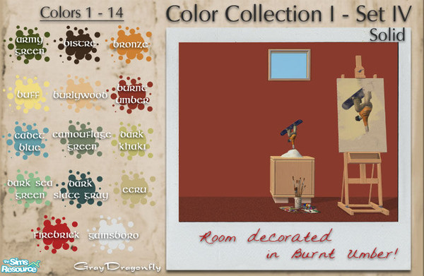 Sims 2 — GrayDragonfly - Color Collection I - Set IV - Part 1 by GrayDragonfly — First part in a two part set. Includes