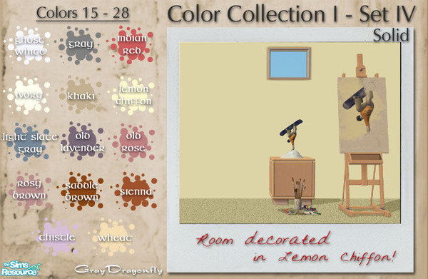 Sims 2 — GrayDragonfly - Color Collection I - Set IV - Part 2 by GrayDragonfly — Second part in a two part set. Includes
