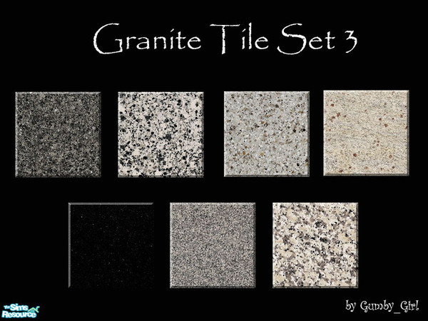 Sims 2 — Granite Tile Set 3 by Gumby_Girl — A set of 7 Granite floor tiles in various colours. Perfect for decorating