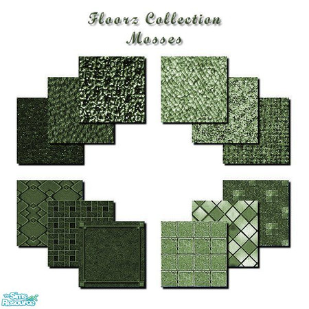 Sims 2 — Floorz in Mosses by iwubu — The Floorz Collection is designed to perfectly match my Color Simplicity Collection.