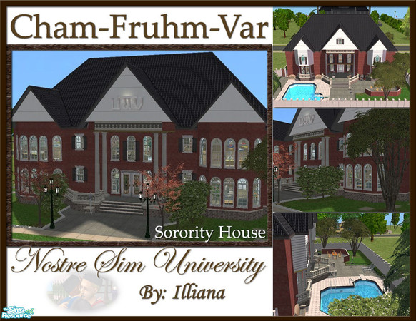 Sims 2 — Cham-Fruhm-Var - Sorority House by Illiana — Spoiled and pampered, CFV is known to house the uber-rich. Charter