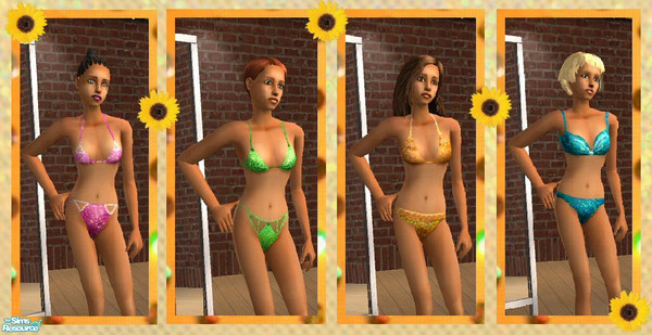 Sims 2 — Glittering Beach by Helena — Four tanga swimsuits for teen girls. Enjoy 
