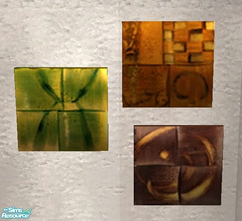 Sims 2 — Large Modern Wall Art - Trio 4 by Simaddict99 — Gorgous, large modern metal wall art in a trio set. 