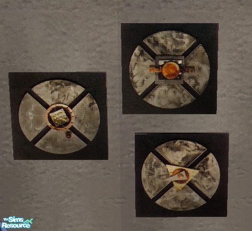 Sims 2 — Large Modern Wall Art - Trio 3 by Simaddict99 — Gorgous, large modern metal wall art in a trio set. 