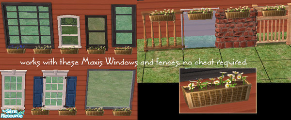 Sims 2 — Window/Patio box Planter MESH by Simaddict99 — this is a window box planter that will hang under windows and at