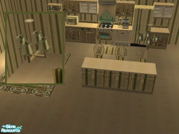 Sims 2 — China Dishes Kitchen ceiling lamp by ead425 — set includes 15 items,1wall,1floor: bar stool,bookcase,ceiling