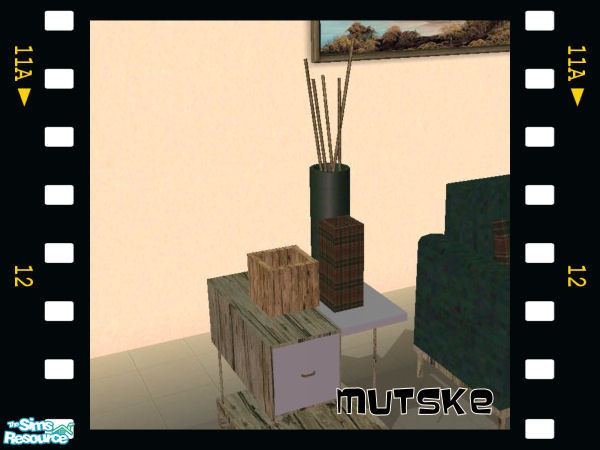 Sims 2 — Farming living Deco by Mutske — Recolour 'Soft Modernity Set' by Nanshi Nibble. Livingroom for the poor farmer.