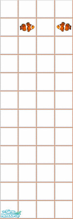 Sims 2 — Clownfish Tile Wall by phisor — White tile wall with little Clownfish.