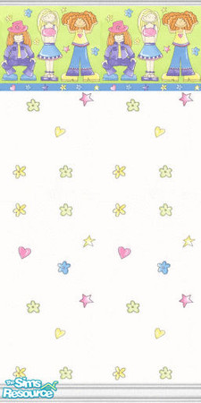 Sims 2 — Kidkrazy Girl Flower by STP Carly — Fun walls for kids' rooms!