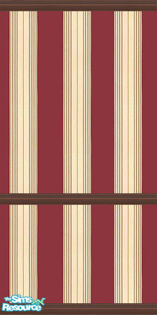 Sims 2 — Elegant Red Stripe Set 3 by Girl-from-mars — Elegant Red Stripe Set with Darkwood Trim. 8 tiling walls. You can