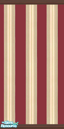 Sims 2 — Elegant Red Stripe Set 2 by Girl-from-mars — Elegant Red Stripe Set with Darkwood Trim. 8 tiling walls. You can