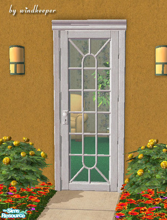 Sims 2 — Glass door 2 - white wood frame by Windkeeper — You need to download "Glass door 2 updated" file from