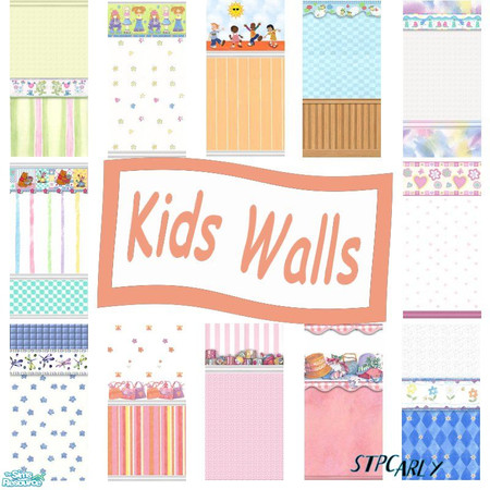 Sims 2 — Kidkrazy Walls by STP Carly — Fun walls for kids' rooms!