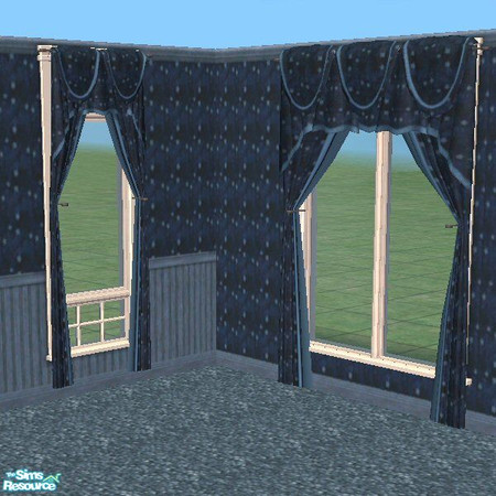 Sims 2 — Astral Blues Curtains by auracyan —  * TSRAA Member Item * Moonlight can be just as irritating as sunlight.