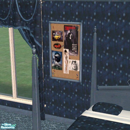 Sims 2 — Astral Blues Boy's Corkboard by auracyan —  * TSRAA Member Item * This sim boy seems to have a thing for Bettie