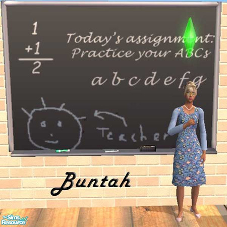 Sims 2 — Traditional Blackboard by buntah — This requires my White Classroom Board mesh. Easily recolored so you can put