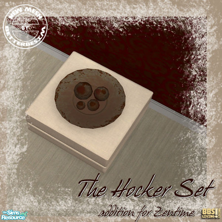 Sims 2 — The Hocker set, Decorational Plate by BetterbeSim — Lounge addition for the Zentime Livingroom. This set
