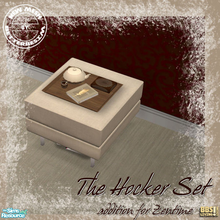 Sims 2 — The Hocker set, Tea Tray by BetterbeSim — Lounge addition for the Zentime Livingroom. This set contains a