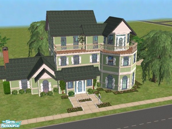 Sims 2 — Wickley Grove by ngrand78 — beautiful Victorian Style Mansion, 3 bedrooms and 2 bathrooms. Pool and Hot Tub