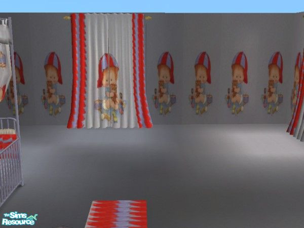 Sims 2 — Lil Boy with Toys curtains by ead425 — walls and floors are already at TSR. 14 items, crib, counter to get upper